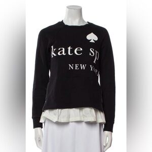 Kate Spade New York Graphic Print Crew Neck Sweater-NAVY/SIZE-S EUC